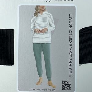 Max & Mia Women's S Lounge Set Sage Cotton Blend H0661